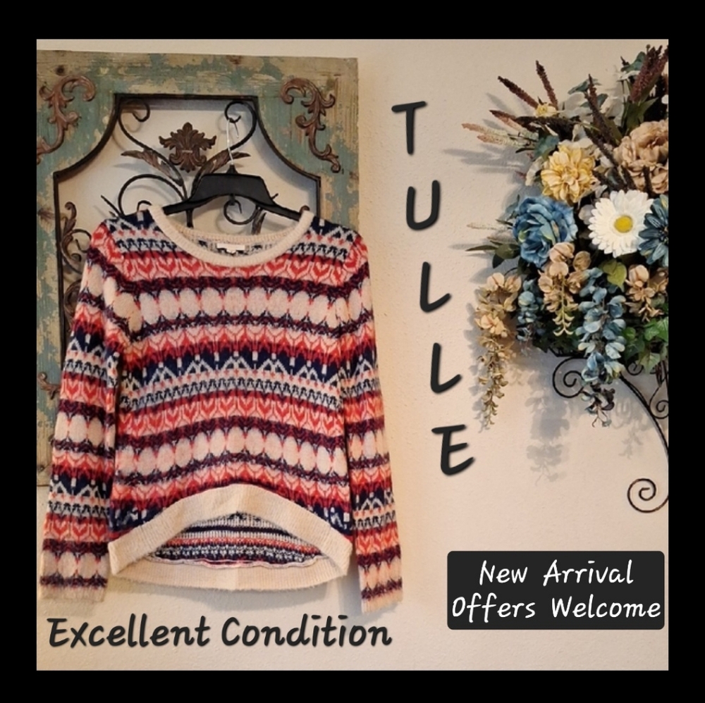 Tulle Multicolor Patterned Women's Sweater